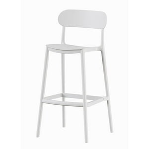 Escandinavia - Piso Taburete Silla Alta Bar Cocina Nils 75Cm Blanca Blanco
