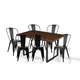 thumbnail image 1 of Comedor Industrial 140x90 Madera Oscura Walnut + 6 Sillas Tolix Negras, 1 of 8