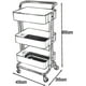 thumbnail image 3 of Carrito organizador con ruedas de metal de 3niveles con asa color rosa, 3 of 3