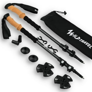 Wild Travel - Pack Bastones De Trekking Fibra De Carbono Pro