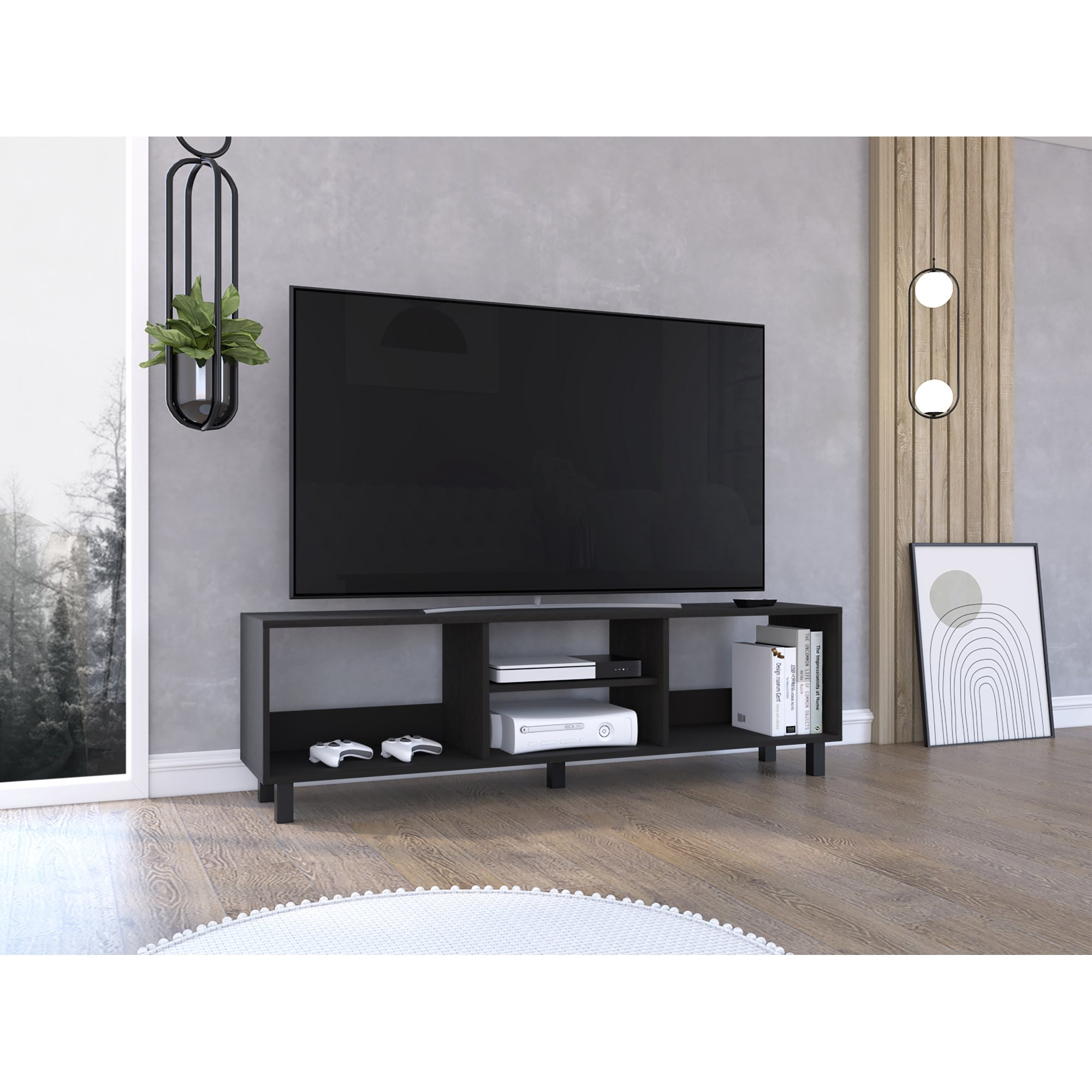 Tuhome - Rack Tv 70" 160x47,5x35 Cm Tunez Wengue