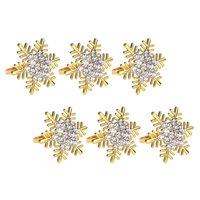 Magideal - 6 Servilleteros Navideños Con Motivo De , Servilleteros Navideños, Elegante Hebilla Para Servilletas, Servilletero Para Decoración De Mes , Oro