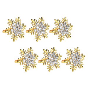 Magideal - 6 Servilleteros Navideños Con Motivo De , Servilleteros Navideños, Elegante Hebilla Para Servilletas, Servilletero Para Decoración De Mes , Oro