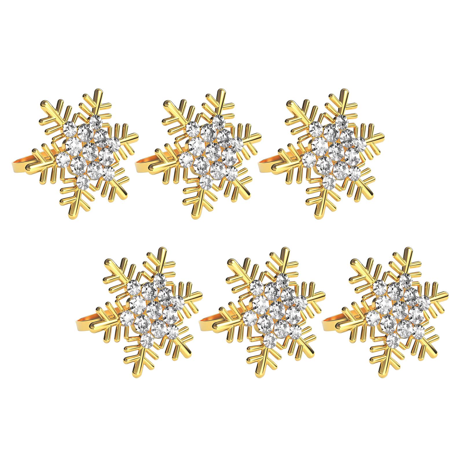 Magideal - 6 Servilleteros Navideños Con Motivo De , Servilleteros Navideños, Elegante Hebilla Para Servilletas, Servilletero Para Decoración De Mes , Oro