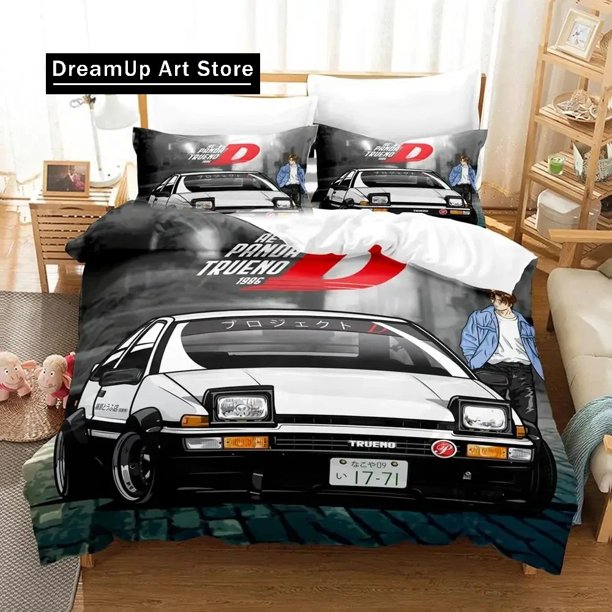 v235 Bed Sheets Fashion Initial D AE Bedding Set Boys Girls Twin Queen King Size Duvet Cover Pillowcase Bed boys Adult Bedroom 3-Piece Bedding Set (1 Duvet Cover + 2 Pillow Shams) Bed Sheets ju235
