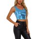 thumbnail image 4 of INSPIRE CHIC Top Corto de Lentejuelas Metálicas para Mujer Brillo Destello Sin Mangas Fiesta Club Tanque S Azul Claro, 4 of 6