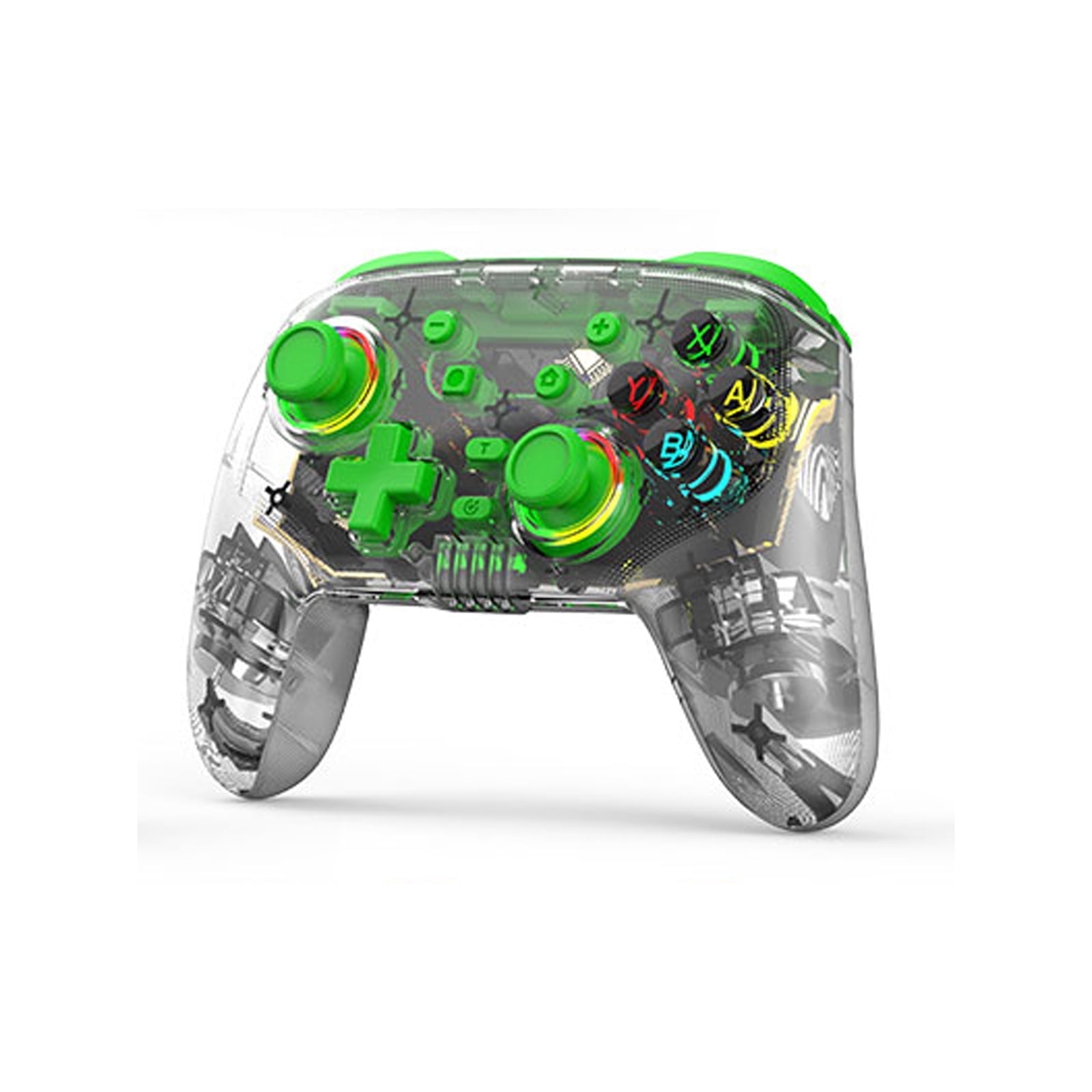 Controlador De Juego Inalámbrico Aaronmei Switch Pro Transparente Rgb Verde
