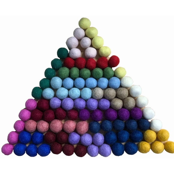 100 bolas de fieltro de lana Mililanyo, para bricolaje, 2 cm, 20 colores