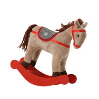 Magideal - Caballo Balancín Navidad Juguete Decorativo Infantil Madera Peluche Detalle Artesanal Adecuado Para Niños Celebración Navideña Exhibición Estantería R Marrón