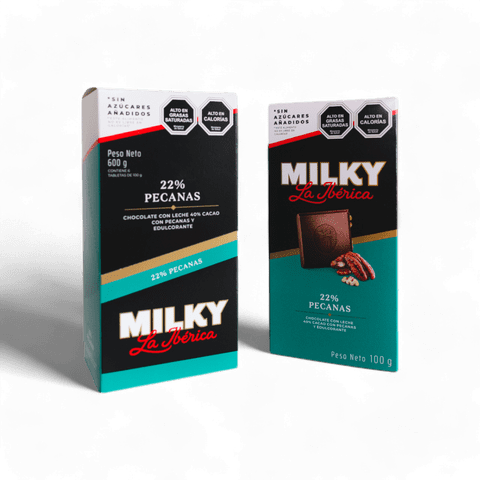 Chocolates La Ibérica - Pack X 6 Chocolate En Barra Milky S/Azucar Pecanas 100G La Ibérica