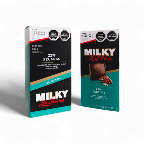Pack X 6 Chocolate En Barra Milky S/azucar Pecanas 100g La Ibérica