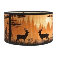 Magideal - Pantalla E27 Para Lámpara, Decoración Del Hogar, Oficina, Hotel, Diseño Retro, Dormitorio, Con Estampado De Ciervos, Para Lámparas Colgantes, Lámparas Estilo D