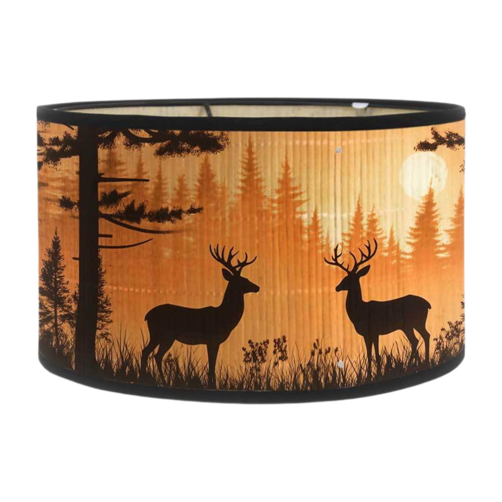 Magideal - Pantalla E27 Para Lámpara, Decoración Del Hogar, Oficina, Hotel, Diseño Retro, Dormitorio, Con Estampado De Ciervos, Para Lámparas Colgantes, Lámparas Estilo D