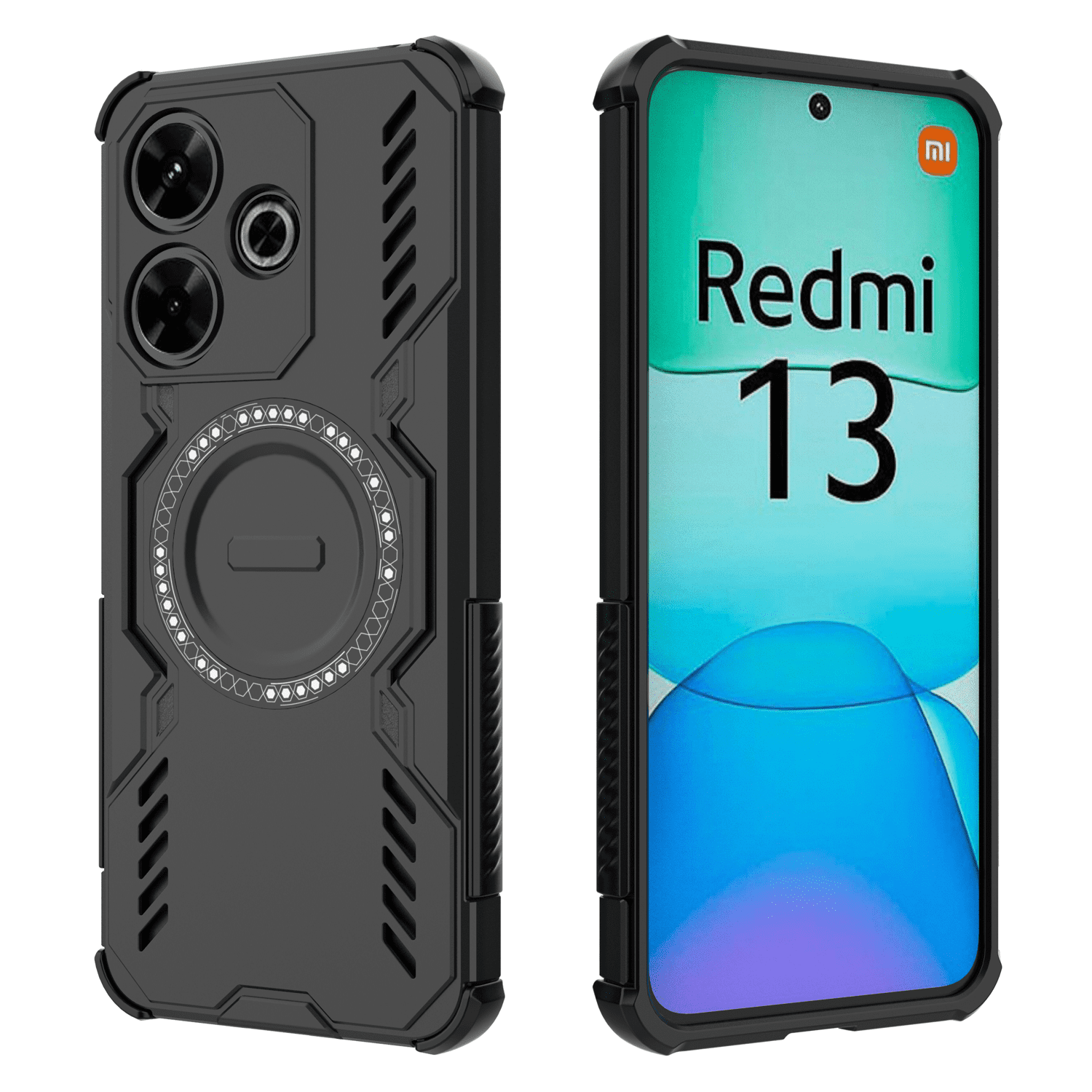 Funda Foxdock Para Xiaomi Redmi 13 4g , Magnética, Resistente A Golpes, Con Soporte, Unisex, Carga Inalámbrica