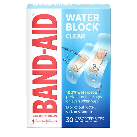 Curitas Band-Aid Water Block Transparentes 30 unidades surtidas