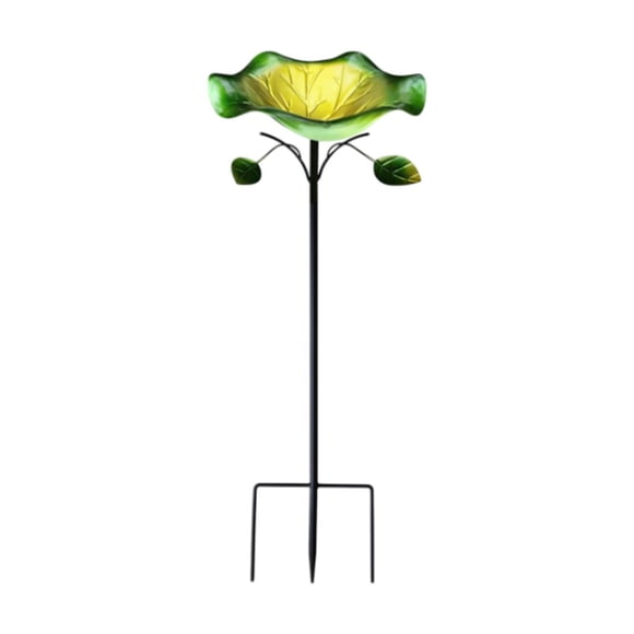 Decoración de Metal para Baño de Pájaros, Jardín con Estaca, Decoración Rústica Ideal para Regalo, Bebedero para Pájaros, Comedero para Patio, Patio T 22 cm x 86 cm