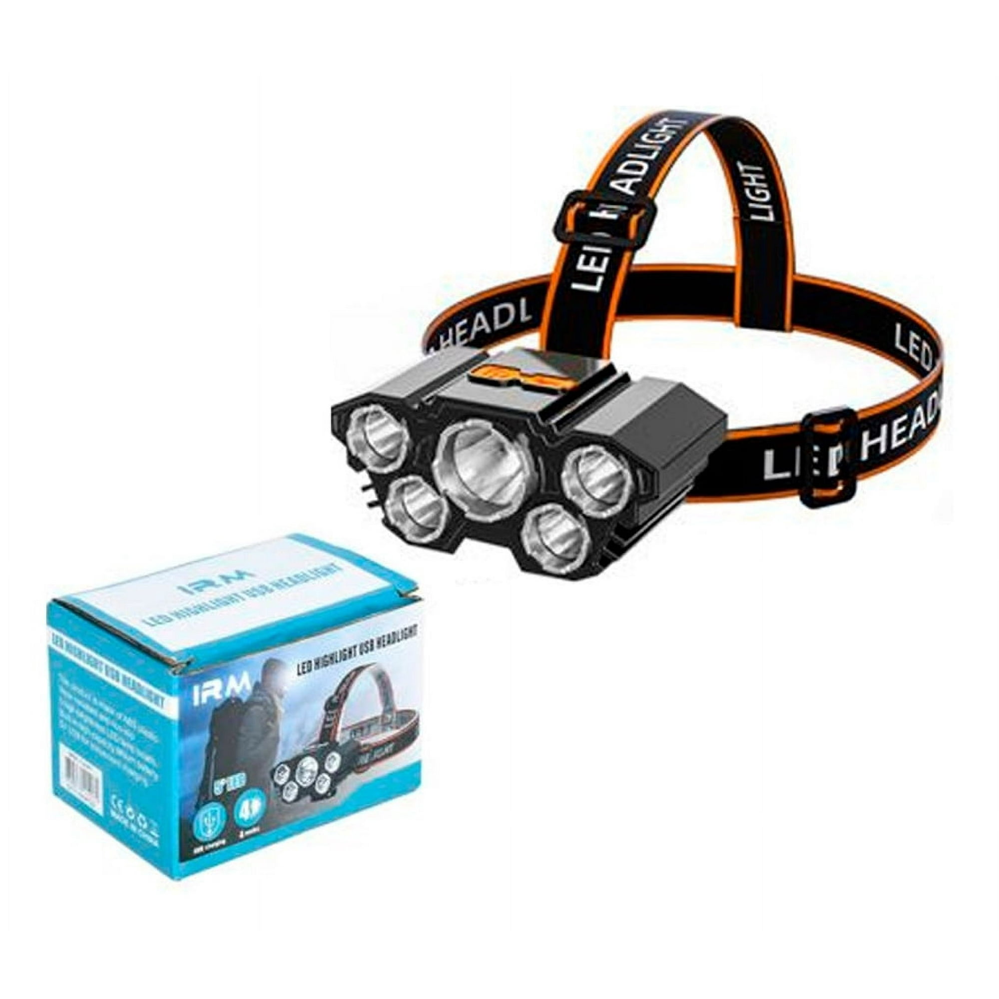 Disparo - Linterna Foco Minero Recargable Usb 5 Focos Para Camping