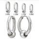 thumbnail image 2 of Pendientes de aro con bisagras de acero inoxidable con cuentas circulares para hombres y mujeres (2 unidades), 2 of 5
