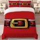 thumbnail image 1 of Santa Belt Theme Printed Bedding Set | Comfortable Polyester Duvet Cover and 2 Pillowcases Ideal for All Seasons, 1 of 5
