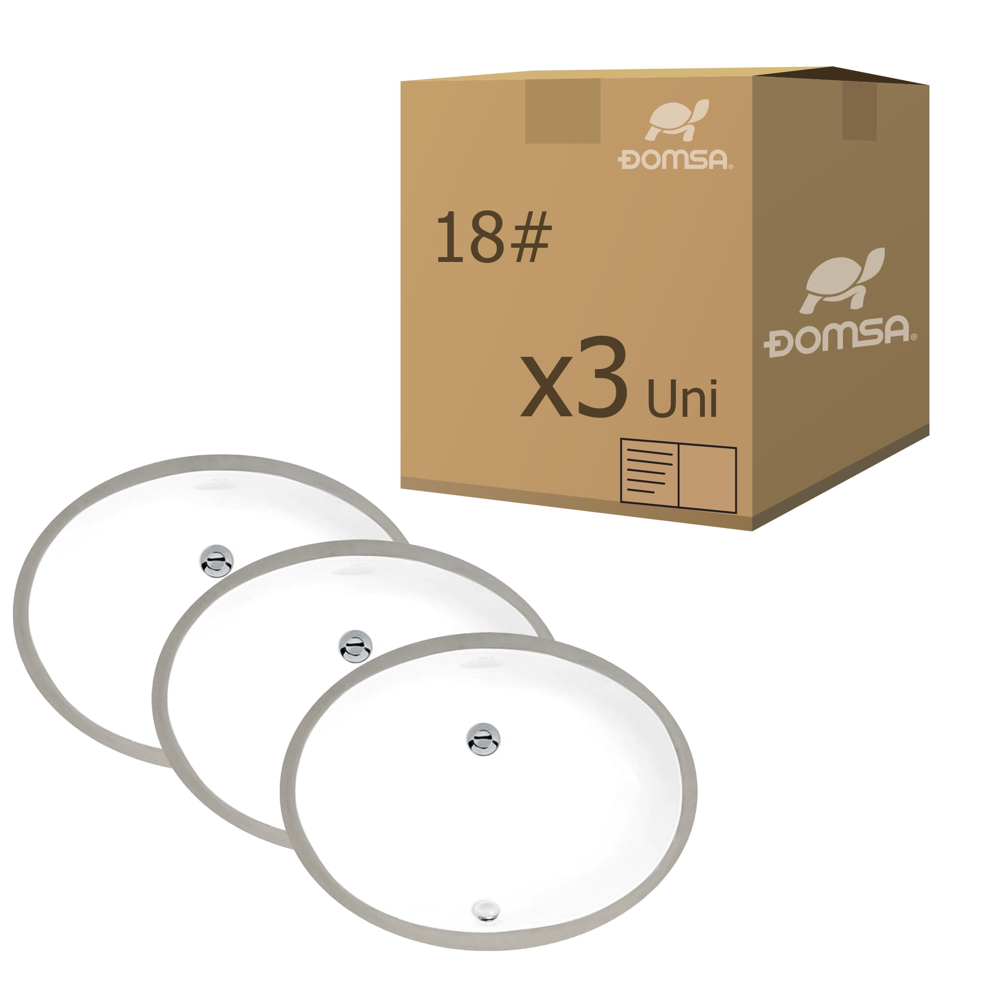 Domsa - Pack 3 Lavamanos Bajo Cubierta 47x39x19 Cm