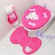 thumbnail image 1 of Juego de 4 piezas de Hello Kitty para baño, funda para inodoro, funda para asiento de inodoro, soporte para alfombrilla de baño, color rosa/rojo rosa., 1 of 1