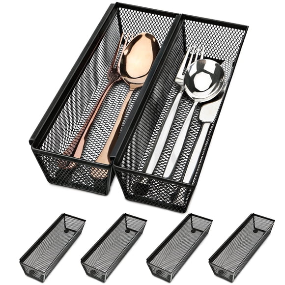 Organizador de cajones para cubiertos Smgmg para cajón de cocina, paquete de 6