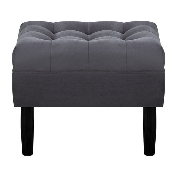 Pouf Wood 1c Felpa 00 Gris