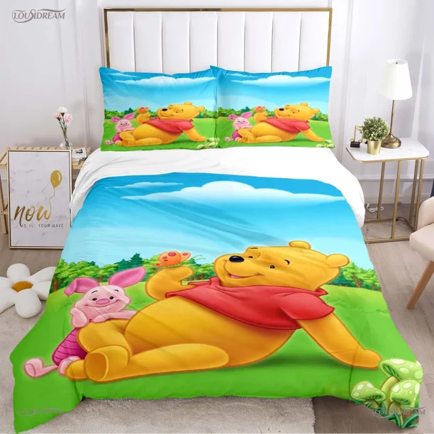 Winnie The Pooh All Season Duvet Cover Comforter Bedding set Soft Quilt Cover and Pillowcases