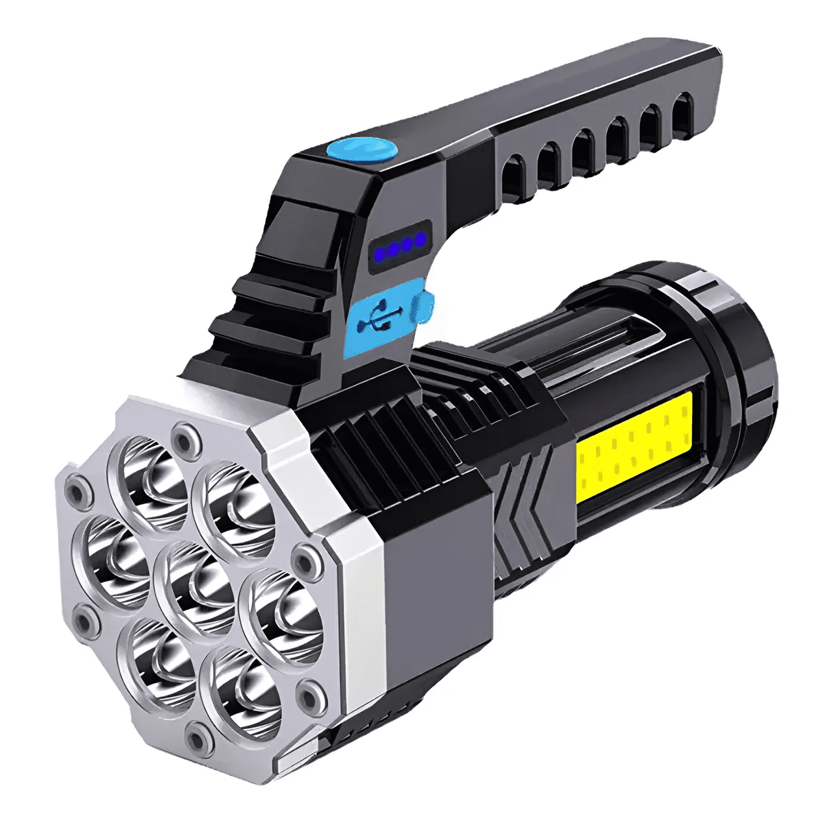 Genérico - Linterna Led Usb Recargable Foco Camping 7 Focos Cob Led