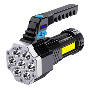 Genérico - Linterna Led Usb Recargable Foco Camping 7 Focos Cob Led