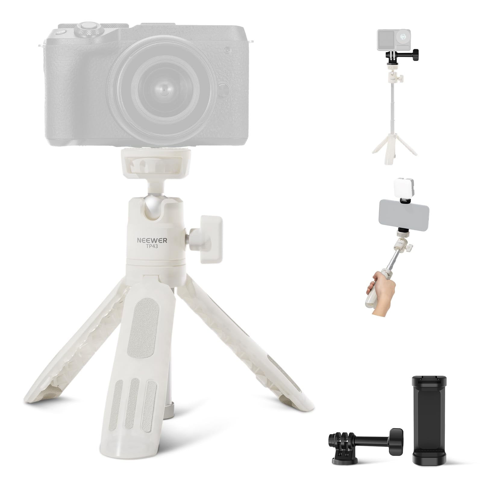 Trípode De Miniescritorio Para Selfies Neewer Basics Tp43, Color Blanco