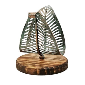 Magideal - Servilletero Con De Hojas Para Mesas, Almacenamiento De Servilletas De Metal Para Cocina, Elegante Dispensador De Toallas De Papel, Verde