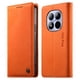 thumbnail image 1 of Funda Billetera de Cuero para [Xiaomi Redmi Note 15 Pro 5G], Bloqueo RFID, Tarjetas y Soporte Naranja, 1 of 5