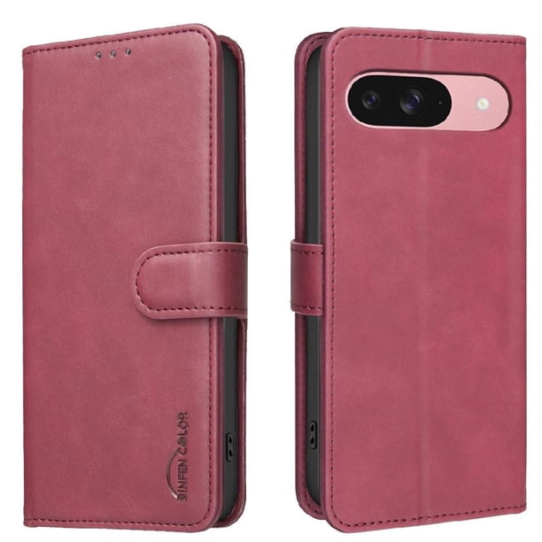 Funda Billetera para Google Pixel 10 5G Protección RFID y Soporte Ajustable Rojo
