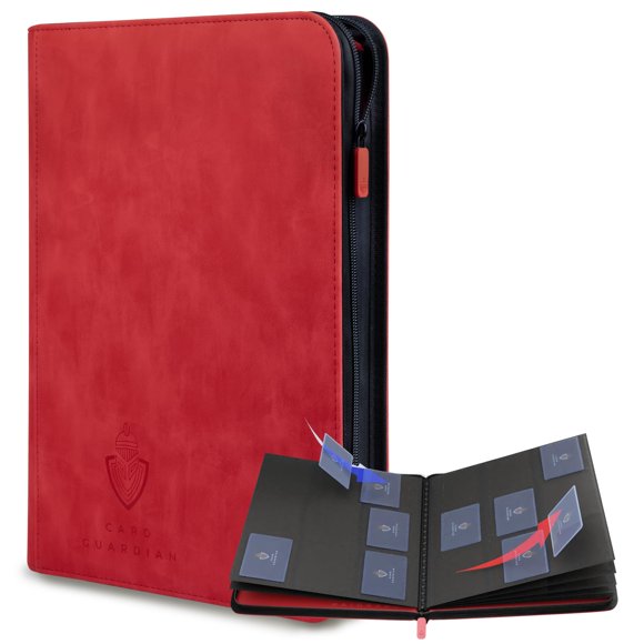 Cargador Card Guardian 504 cartas, 9 bolsillos, rojo, con cremallera