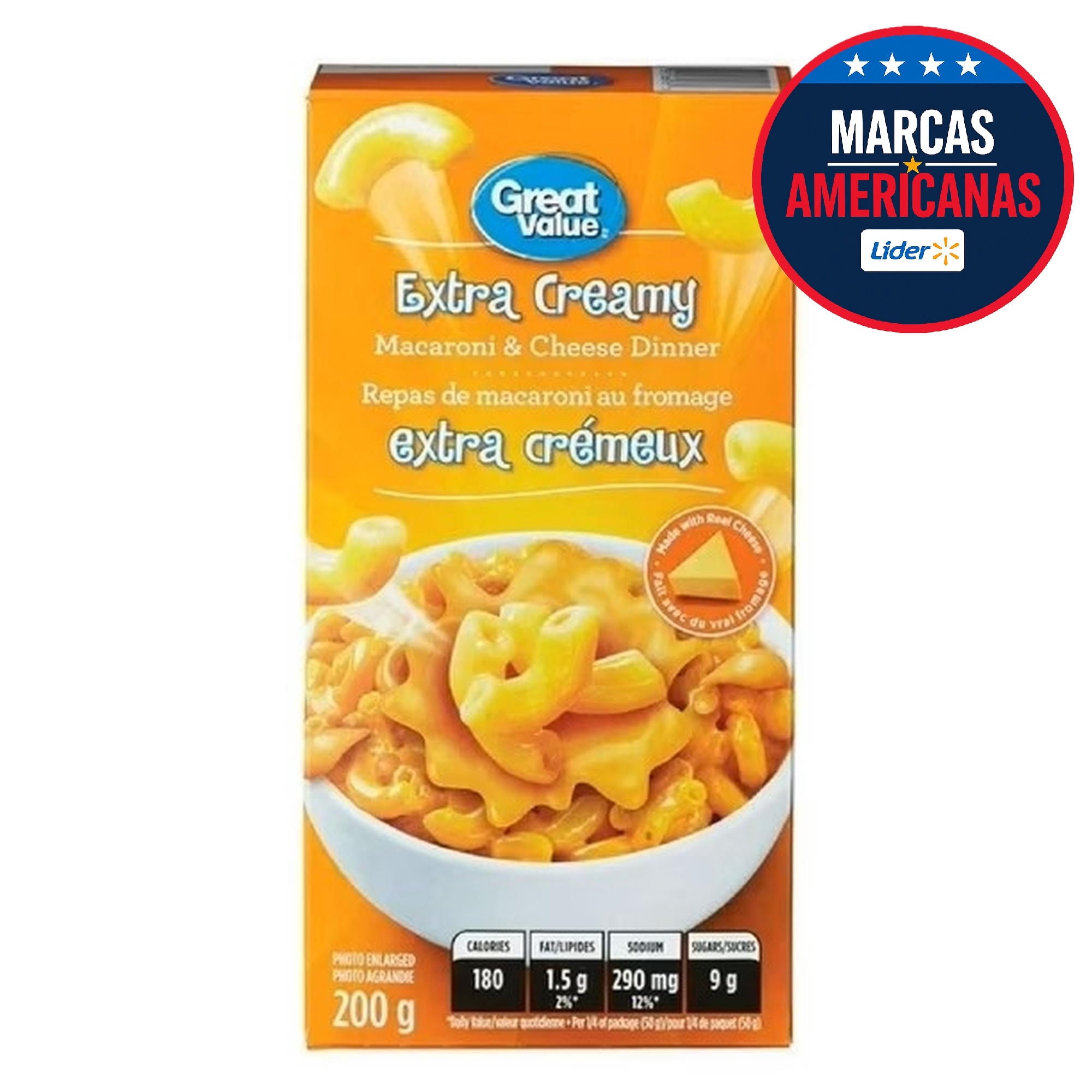 Pasta Macarrones Y Queso Extra Cremoso 200 g Great Value
