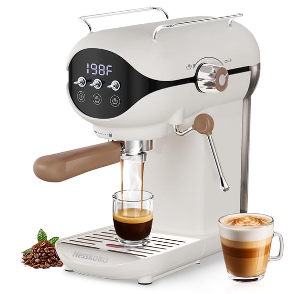 Máquina De Espresso Semi Automática 20 Bar Blanca