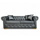 thumbnail image 1 of Sofá Chesterfield 3 Cuerpos Cuero Sintético Pu Black, 1 of 4