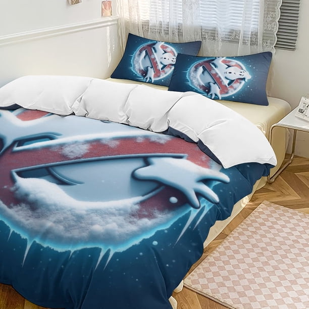 Blue Ice GHOSTBUSTERS Comforter Set Soft 3 Pcs Twin Bedding Sets Thicken for All Season