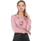thumbnail image 1 of INSPIRE CHIC Blusa de manga larga con cuello con volantes para el regreso a clases del Día de San Valentín para mujer M Rosa-Puntos, 1 of 8