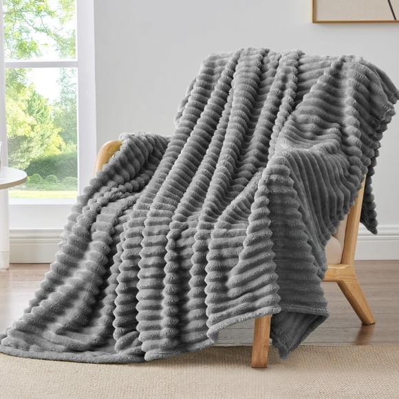 Manta polar BEDELITE, 300 g/m², suave y cálida, 130 x 150 cm, gris