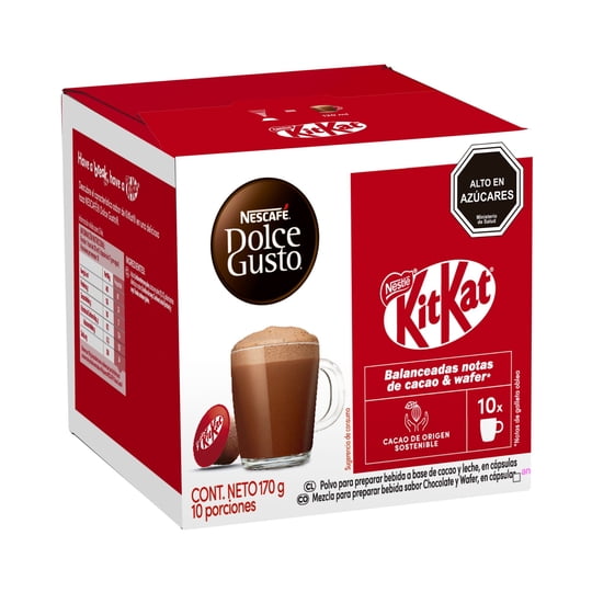 Chocolate Caliente En Cápsulas Kitkat 10 Tazas 170 g Nescafé Dolce Gusto