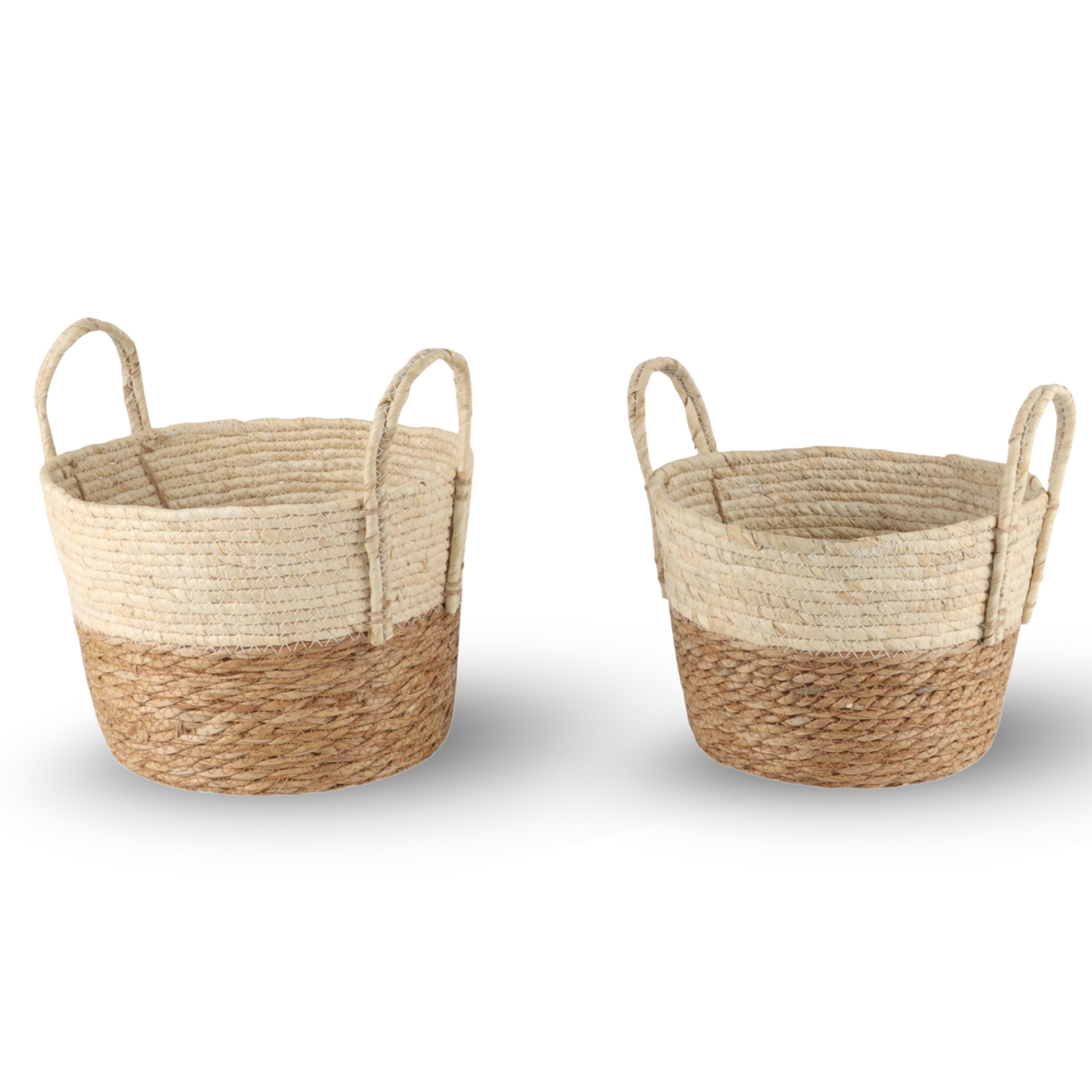 Inspiracci - Set Dos Canastos Organizadores Con Asas Bicolor