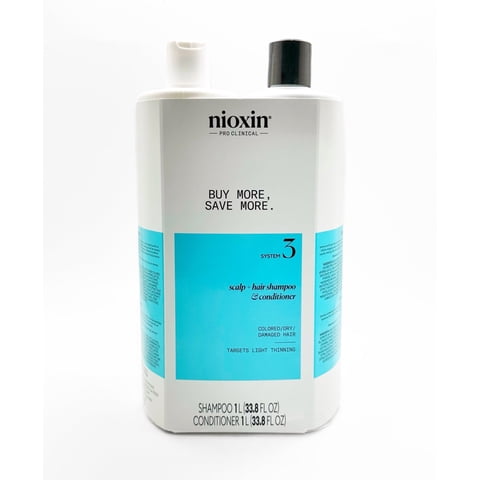 Shampoo Nioxin System 3 Duo 1000Ml Cabello Teñido Y Ligera Pérdida