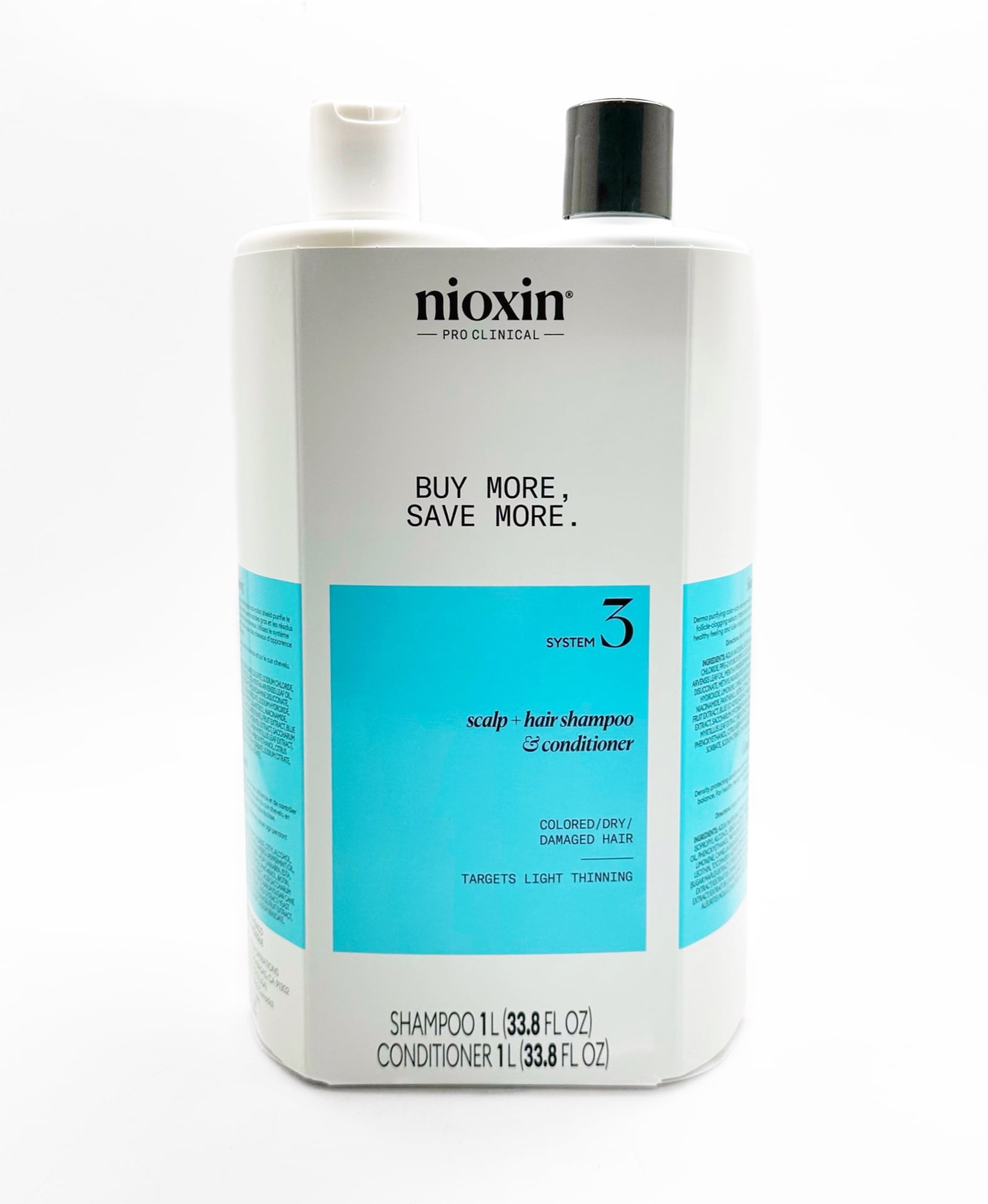 Shampoo Nioxin System 3 Duo 1000Ml Cabello Teñido Y Ligera Pérdida