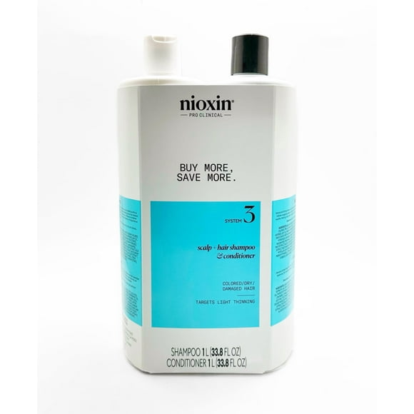Shampoo Nioxin System 3 Duo 1000ml Cabello Teñido y Ligera Pérdida