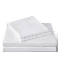 Importclick - Juego Sábanas Algodón Poliéster 200 Hilos + 2 Fundas 2 Pl Blanco