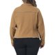 thumbnail image 5 of Chaquetas de mezclilla lavadas con bolsillos y cuello vuelto de manga larga para mujer de talla grande Agnes Orinda, talla 2X, color marrón claro, 5 of 8