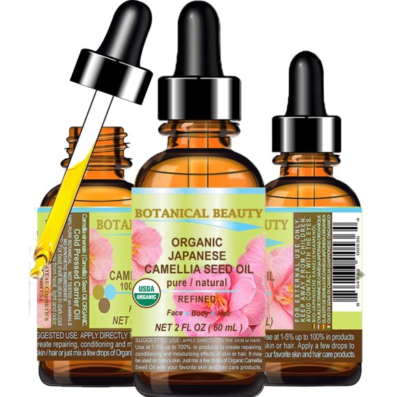Hidratante para la piel Botanical Beauty, aceite de camelia orgánico, 60 ml