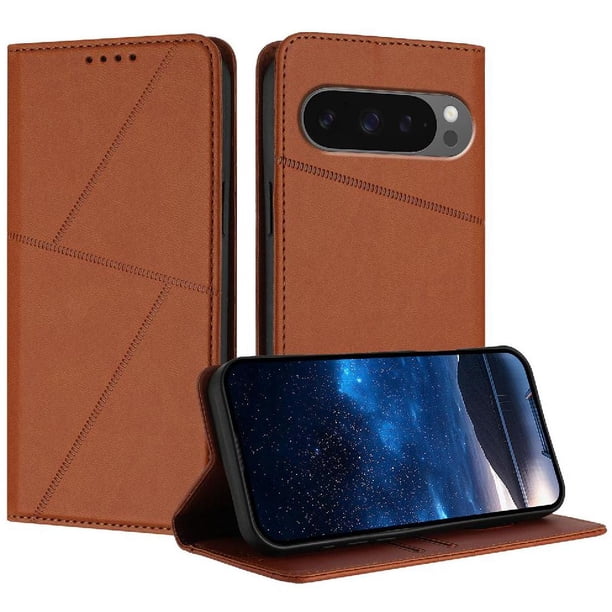 Funda Cartera Magnética para Google Pixel 10 Pro Protección Antichoque con Ranuras Marrón